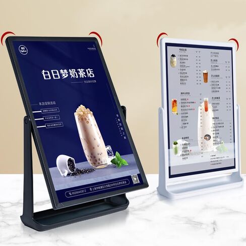 ABS Plastic Sign Holder, Menu Displays T Shape Sign Stand, Rotating Display Stand for Ads, Menu, Photos, Business Card (White A5 148×210mm/ 5.83×8.27 inches) in Saudi Arabia