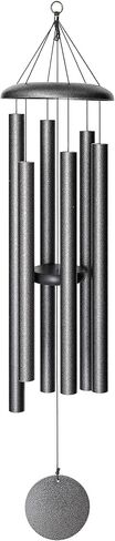 Corinthian Bells by Wind River - 50 inch Silver Vein Wind Chime for Patio, Backyard, Garden, and Outdoor Decor (Aluminum Chime) Made in The USA in Saudi Arabia