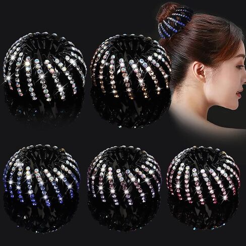 5 Pcs Bird Nest Hair Clips Holder Ponytail Holder Bun Barz Bun Clip Accessories for Women and Girls (Color-5) in Saudi Arabia