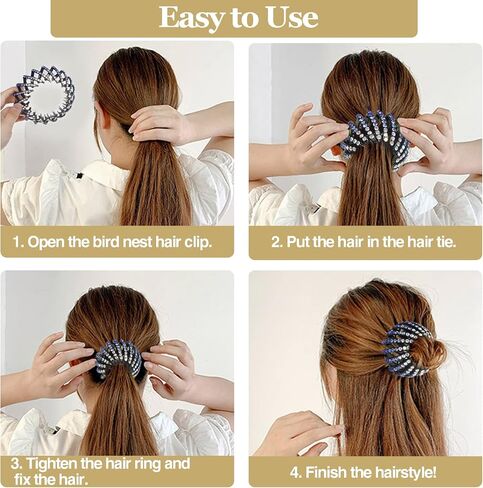 5 Pcs Bird Nest Hair Clips Holder Ponytail Holder Bun Barz Bun Clip Accessories for Women and Girls (Color-5) in Saudi Arabia