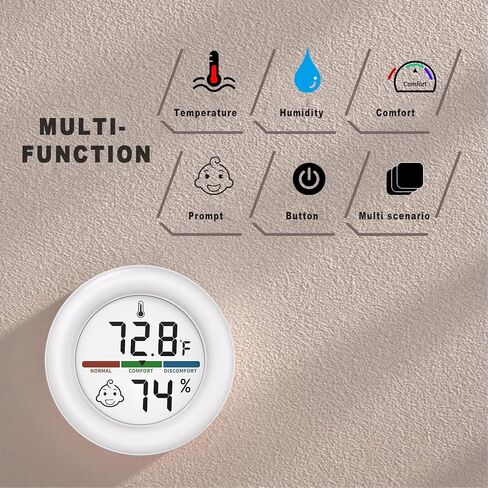 Reptile Tank Thermometer, Mini Digital Hygrometer Thermometer Gauge, Indoor Outdoor Temperature Humidity Meter for Greenhouse Humidors Incubators Reptile Terrarium Jars, Fahrenheit (℉) or Celsius(℃) in Kuwait