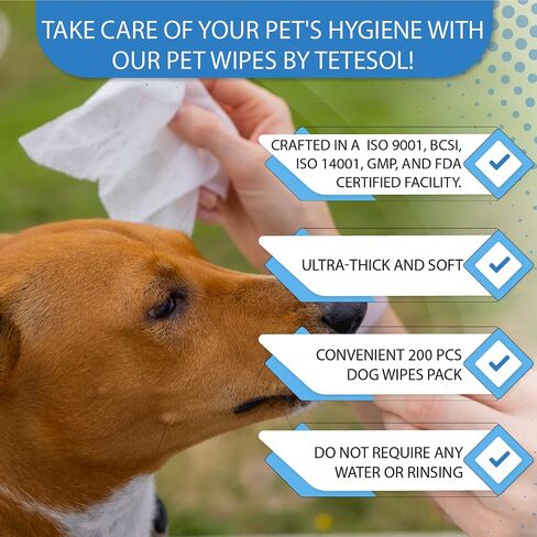 Dog Wipes for Dogs Cats, 200 Count All Purpose Cleaning Pet Wipes, Dog Ear Wipes, Quick Easy Grooming for Bums, Body, Paws, Eyes, for A Easy & Speedy Freshen-Up, 2 Travel Pack of 200 Wipes in Saudi Arabia