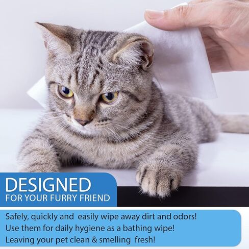 Dog Wipes for Dogs Cats, 200 Count All Purpose Cleaning Pet Wipes, Dog Ear Wipes, Quick Easy Grooming for Bums, Body, Paws, Eyes, for A Easy & Speedy Freshen-Up, 2 Travel Pack of 200 Wipes in Saudi Arabia