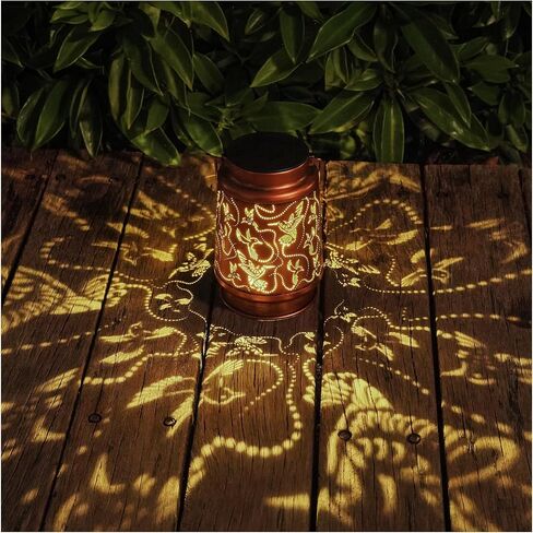 2 Pack Solar Lanterns Outdoor Hanging Hummingbird Decor Lantern,Waterproof Hollow Out Metal Decorative Garden Light,Graceful Decoration for Patio,Yard,Landscape,Festival in Kuwait