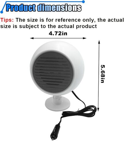 12V Car Heater, 360° Rotatable Dashboard Heater for Car, 120W Portable Windshield Defroster Defogger That Plugs into Cigarette Lighter, 2 in 1 Car Heater Cooling Fan (Black) in Saudi Arabia