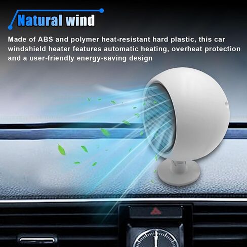 12V Car Heater, 360° Rotatable Dashboard Heater for Car, 120W Portable Windshield Defroster Defogger That Plugs into Cigarette Lighter, 2 in 1 Car Heater Cooling Fan (Black) in Saudi Arabia