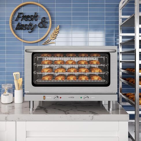 KoolMore 23 in. Commercial Countertop Convection Oven for Half-Size Pans with 4 Racks 1600W of Power in Stainless-Steel, ETL Listed for Safety and Sanitation (KM-CTCO-15) in Kuwait