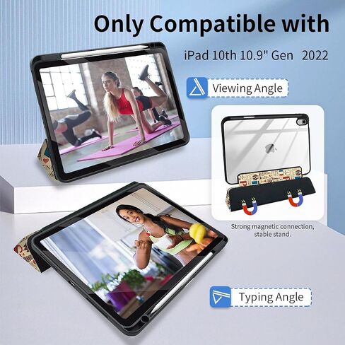 Smart Folio Case for ipad 10th Generation case,Cute 10.9 inch ipad case 10th Generation,Artsy 10th gen ipad case with Shockproof Frame,Clear Back,Pencil Holder,Auto Sleep/Wake,Galaxy in Saudi Arabia