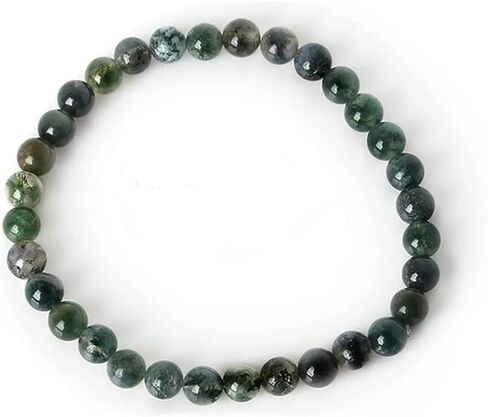 Handmade Womens Mens 6mm Gemstone Bracelet | Stress and Anxiety Power Bead Healing Crystal Gemstone Bracelet (White Turquoise) in Kuwait