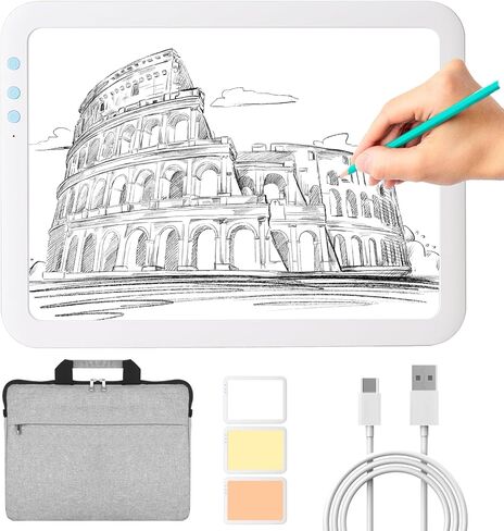 KOBAIBAN A3 LED صندوق إضاءة فائق السطوع مع حامل قابل للطي، لوحة إضاءة رفيعة للغاية للرسم الماسي، طاولة إضاءة طاقة USB-C للتتبع، لوحة إضاءة للرسم والرسم وإزالة الأعشاب الضارة من الفينيل (أبيض) in Kuwait