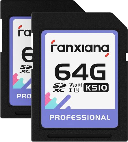 fanxiang 128GB SDXC Memory Card SD Card, UHS-I, C10, U3, V30, Full-HD & 4K Video, Up to 100/45 MB/s Read/Write, for Photography Enthusiast, Video Creator, Videographer (2-Pack) in Kuwait