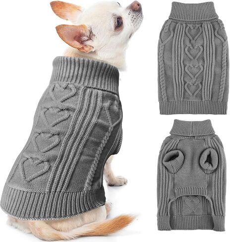 OTOB Small Dog Sweater, Cute Cat Sweater Turtleneck Warm, XSmall Dog Sweater Cat Apparel, Fall Winter Solid Color Doggie Knitwear for Small Dogs Kitten Puppy Boys Girls, Camel in Saudi Arabia