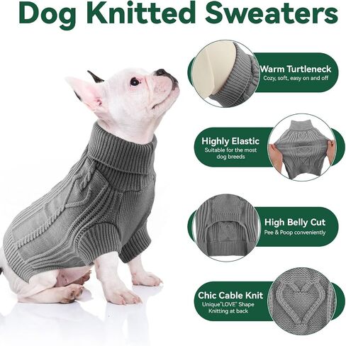 OTOB Small Dog Sweater, Cute Cat Sweater Turtleneck Warm, XSmall Dog Sweater Cat Apparel, Fall Winter Solid Color Doggie Knitwear for Small Dogs Kitten Puppy Boys Girls, Camel in Saudi Arabia