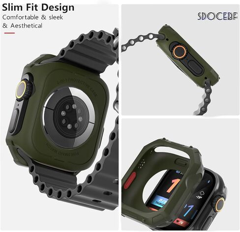 49mm Screen Protector Case Compatible with Apple Watch Ultra/Ultra 2 49mm Case, Soft TPU Full Coverage Protective Shockproof iWatch Bumper Cover for Apple Watch Accessories in Saudi Arabia