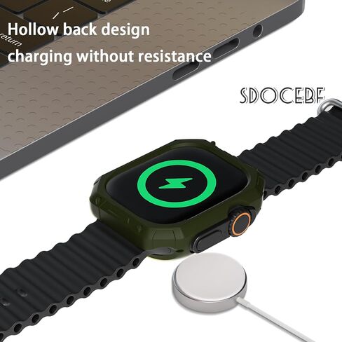 49mm Screen Protector Case Compatible with Apple Watch Ultra/Ultra 2 49mm Case, Soft TPU Full Coverage Protective Shockproof iWatch Bumper Cover for Apple Watch Accessories in Saudi Arabia