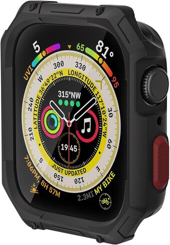 حافظة حماية شاشة مقاس 49 ملم متوافقة مع حافظة Apple Watch Ultra/Ultra 2 مقاس 49 ملم، غطاء ممتص للصدمات من مادة TPU الناعمة بتغطية كاملة ومقاوم للصدمات لملحقات ساعة Apple in Saudi Arabia