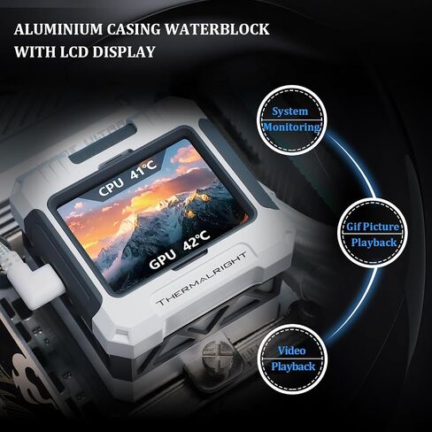 Thermalright FW 360 White ARGB V2 CPU Water Cooler with 3 PWM Fans with 2000RPM,IPS LCD Screen with 320 * 240 Resolution,Liquid CPU Cooler,CPU PC Aio Cooler for AMD:AM4/AM5/Intel LGA1700 in Saudi Arabia