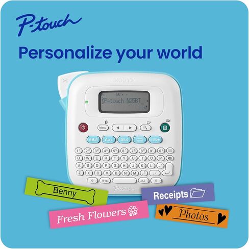 Brother P-Touch PT-N25BTV3 Personal Connected Label Maker, Bluetooth, Free Design&Print2 app, Portable, Handheld, 3 Sample Label Tapes Included, Prints on P-Touch Btag ~½" (12mm) Wide Tapes in Kuwait