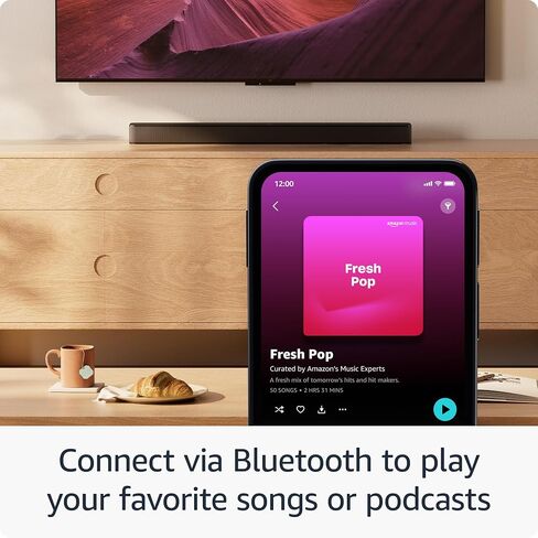 Introducing Amazon Fire TV Soundbar Plus, 3.1 channel, all-in-one design, Dolby Atmos, DTS:X, clear dialogue, 2024 release in Saudi Arabia