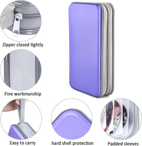 DVD Case, Bivisen CD Case Holder Wallet Binder 96 Capacity CD/DVD Cases Storage Holder Binder Organizer Wallet Book for Car Home Travel (Dark Blue) in Saudi Arabia