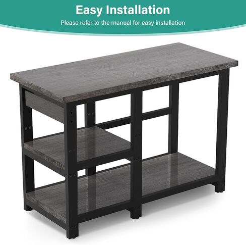 AQQA 40-50 Gallon Fish Tank Stand with 5 in 1 Power Outlets, 36x18 Inch Heavy Duty Metal Frame Aquarium Stand, Adjustable Storage Shelves, 720LBS Capacity Terrarium Stand, 3 Tiers Reptile Tank Stand in Kuwait