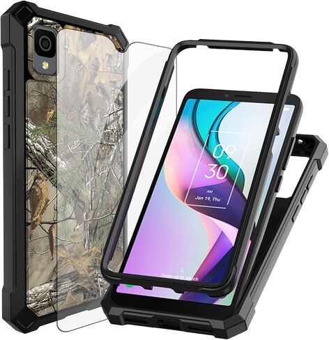 Ailiber Phone Case for TCL 30Z T602DL, TCL 30 LE Case with Screen Protector, Dual Layer Protection, Shockproof Corner TPU Bumper, Heavy Duty Silicone Phone Cover for Straight Talk TCL 30 Z-Camo in Saudi Arabia