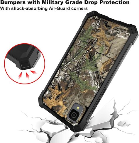 Ailiber Phone Case for TCL 30Z T602DL, TCL 30 LE Case with Screen Protector, Dual Layer Protection, Shockproof Corner TPU Bumper, Heavy Duty Silicone Phone Cover for Straight Talk TCL 30 Z-Camo in Saudi Arabia