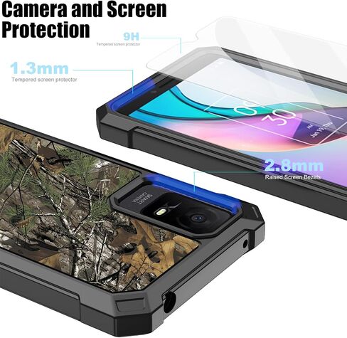 Ailiber Phone Case for TCL 30Z T602DL, TCL 30 LE Case with Screen Protector, Dual Layer Protection, Shockproof Corner TPU Bumper, Heavy Duty Silicone Phone Cover for Straight Talk TCL 30 Z-Camo in Saudi Arabia