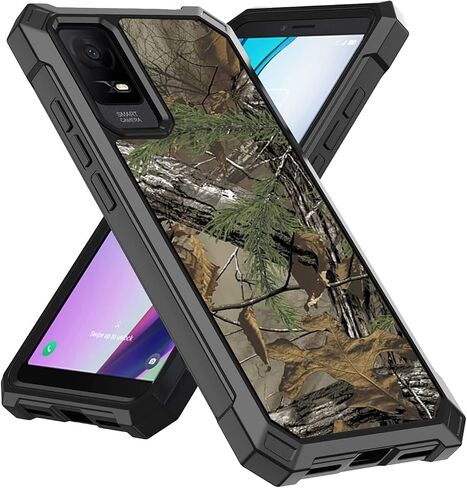 Ailiber Phone Case for TCL 30Z T602DL, TCL 30 LE Case with Screen Protector, Dual Layer Protection, Shockproof Corner TPU Bumper, Heavy Duty Silicone Phone Cover for Straight Talk TCL 30 Z-Camo in Saudi Arabia