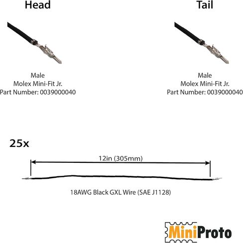 Genuine Molex Mini-Fit Jr. Pre-Crimped Wire Leads – Versatile Wire Harness Connectors for Electronics, DIY, Prototyping, Robotics, Drones, and Automotive by MiniProto (Female-Female, 6in, 10) in Saudi Arabia
