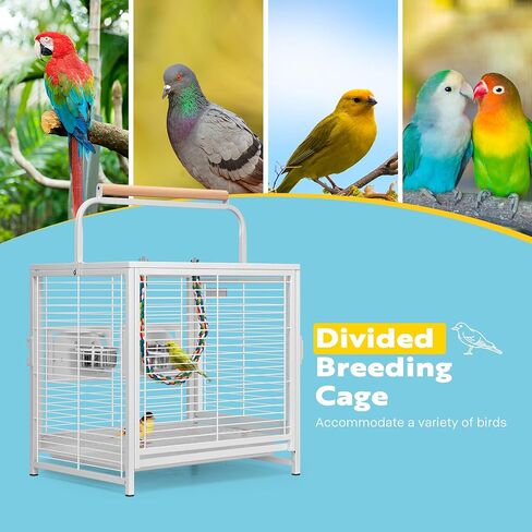 VIVOHOME قفص حامل للسفر من الحديد المطاوع للطيور مقاس 19 بوصة للببغاوات الكونيور وطيور الحب والكوكاتيل والببغاوات باللون الأسود in Kuwait