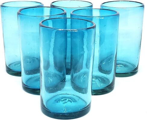 Rainbow Colored 9 oz Short Tumblers (set of 6), Recycled Glass, Lead & Toxin Free (9oz Tumbler) in Saudi Arabia