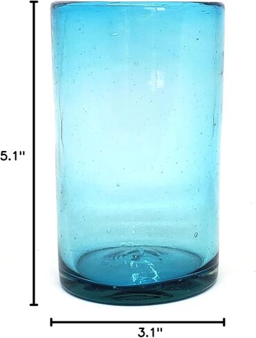 Rainbow Colored 9 oz Short Tumblers (set of 6), Recycled Glass, Lead & Toxin Free (9oz Tumbler) in Saudi Arabia