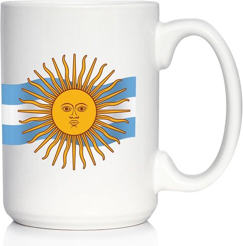 Argentina Flag Coffee Mug - Argentinian Gifts for Men & Women - Large 15oz White Ceramic in Kuwait