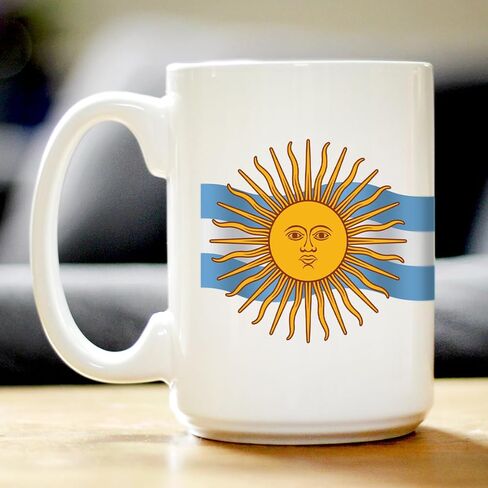 Argentina Flag Coffee Mug - Argentinian Gifts for Men & Women - Large 15oz White Ceramic in Kuwait