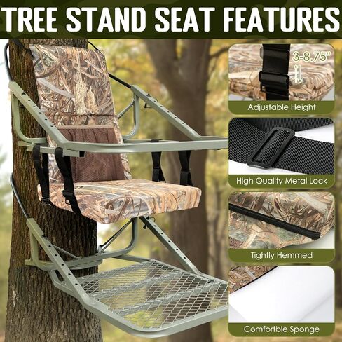 PUNCHMAN Tree Stand Seat Cushion- Adjustable Tree Stand Seat Replacement for Hunting, Waterproof Hunting Tree Stand Seat Cushion for Men, Comfortable Foldable Hunting Cushion in Saudi Arabia