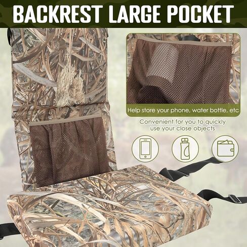 PUNCHMAN Tree Stand Seat Cushion- Adjustable Tree Stand Seat Replacement for Hunting, Waterproof Hunting Tree Stand Seat Cushion for Men, Comfortable Foldable Hunting Cushion in Saudi Arabia
