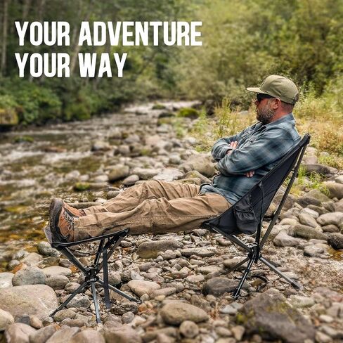 Swivel Portable Camping Stool, Collapsible Folding Outdoor Stools for Adults, Foldable Lightweight Compact 360 Stool Chair for Hiking Fishing Travel, Support 300 LBS in Saudi Arabia