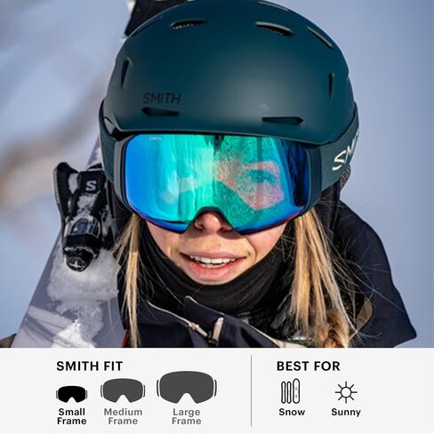 نظارات سميث 4D MAG S الثلجية - نظارات التزلج والتزحلق على الجليد للبالغين مع أداء مضاد للضباب وحماية 100% من الأشعة فوق البنفسجية - للرجال والنساء - فرشاة طلاء وردية مناسبة، مرآة ChromaPop Everyday Rose Gold in Saudi Arabia