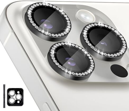 Camera Lens Protector for iPhone 16 Pro/iPhone 16 Pro Max, Individual Tempered Glass Camera Ring Lens Protector with Installation Tray Fit for iPhone 16 Pro/16 Pro Max Diamond Pink in Saudi Arabia