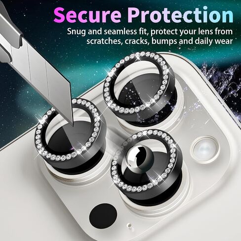 Camera Lens Protector for iPhone 16 Pro/iPhone 16 Pro Max, Individual Tempered Glass Camera Ring Lens Protector with Installation Tray Fit for iPhone 16 Pro/16 Pro Max Diamond Pink in Saudi Arabia