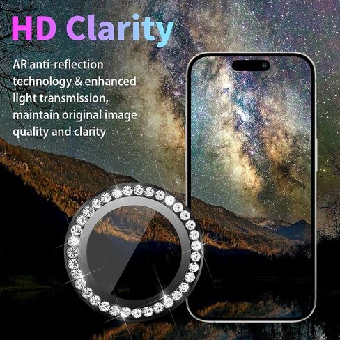 Camera Lens Protector for iPhone 16 Pro/iPhone 16 Pro Max, Individual Tempered Glass Camera Ring Lens Protector with Installation Tray Fit for iPhone 16 Pro/16 Pro Max Diamond Pink in Saudi Arabia