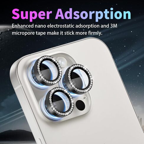 Camera Lens Protector for iPhone 16 Pro/iPhone 16 Pro Max, Individual Tempered Glass Camera Ring Lens Protector with Installation Tray Fit for iPhone 16 Pro/16 Pro Max Diamond Pink in Saudi Arabia