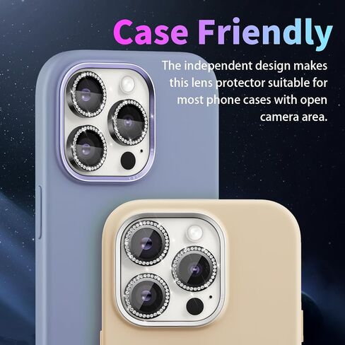 Camera Lens Protector for iPhone 16 Pro/iPhone 16 Pro Max, Individual Tempered Glass Camera Ring Lens Protector with Installation Tray Fit for iPhone 16 Pro/16 Pro Max Diamond Pink in Saudi Arabia
