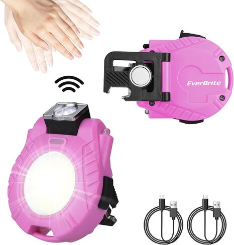 EverBrite 2 Pack COB Keychain Work Light, Rechargeable, Sensor Mode, Pink in Saudi Arabia