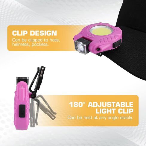 EverBrite 2 Pack COB Keychain Work Light, Rechargeable, Sensor Mode, Pink in Saudi Arabia