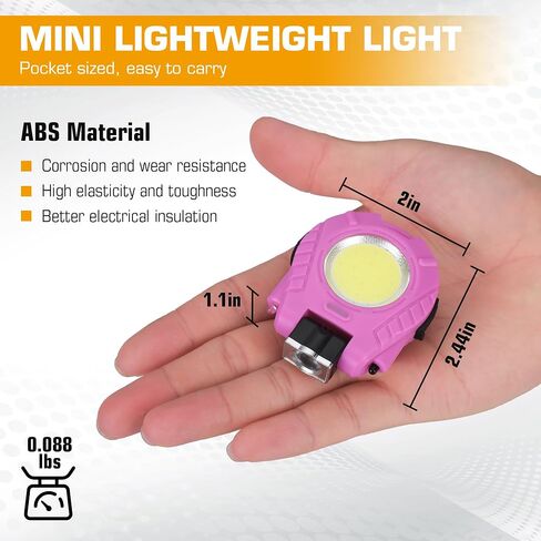 EverBrite 2 Pack COB Keychain Work Light, Rechargeable, Sensor Mode, Pink in Saudi Arabia