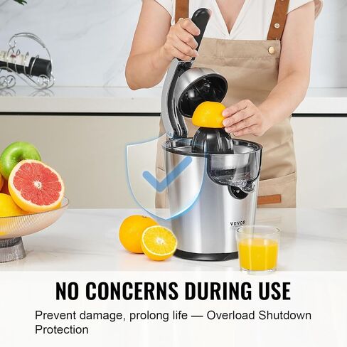 VEVOR Electric Citrus Juicer Squeezer, 300W Stainless Steel Orange Juice Maker with 2 Cones, Detachable Orange Juice Extractor For Oranges, Grapefruits, Lemons and Others in Saudi Arabia