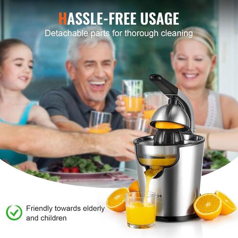 VEVOR Electric Citrus Juicer Squeezer, 300W Stainless Steel Orange Juice Maker with 2 Cones, Detachable Orange Juice Extractor For Oranges, Grapefruits, Lemons and Others in Saudi Arabia