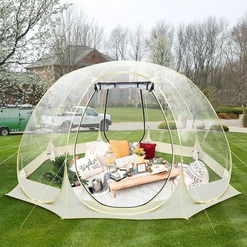 Eapele Pop Up Bubble Tent - Weather Proof Pod Igloo Tent - Personal Cold Protection Camping Tent for Patios Outdoor - Large Oversize Beige in Saudi Arabia